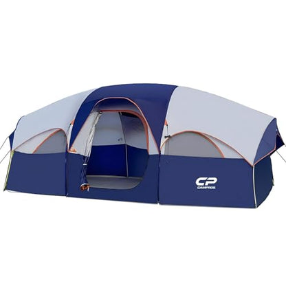 8-Person Weather-Resistant Camping Tent with Divider