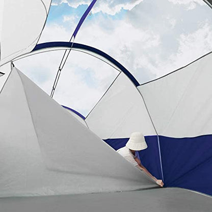 8-Person Weather-Resistant Camping Tent with Divider