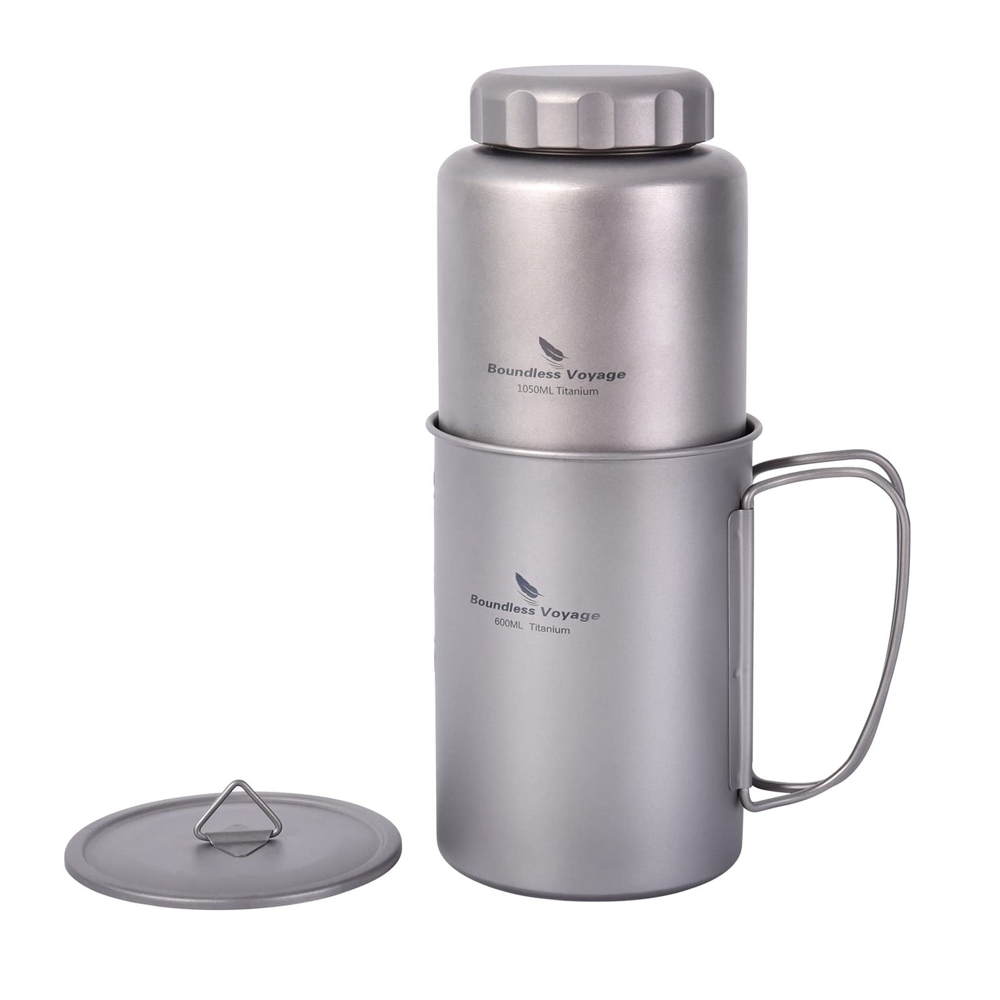 Titanium Bottle & Nesting Cup Camping Cookware Set