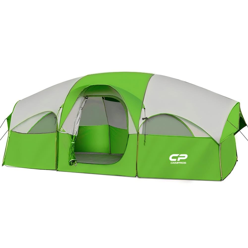CAMPROS CP 8 Person Camping Tent, Room Divider, Rainfly, Weather Resistant