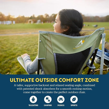 Portable Outdoor Rocking Chair with High Backrest