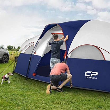 8-Person Weather-Resistant Camping Tent with Divider