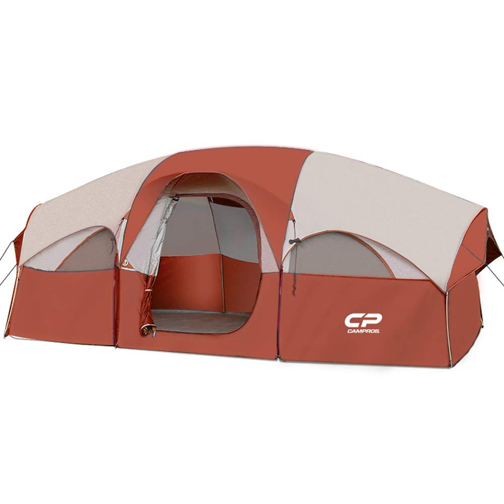 CAMPROS CP 8 Person Camping Tent, Room Divider, Rainfly, Weather Resistant
