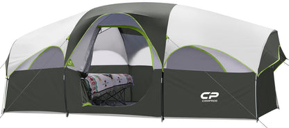 8-Person Weather-Resistant Camping Tent with Divider