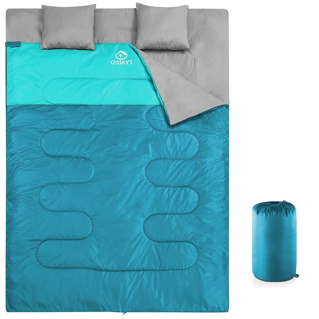 Queen Size Double Sleeping Bag with Two Pillows