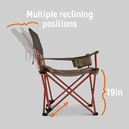 Deluxe Reclining Padded Folding Camping Chair
