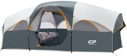 8-Person Weather-Resistant Camping Tent with Divider
