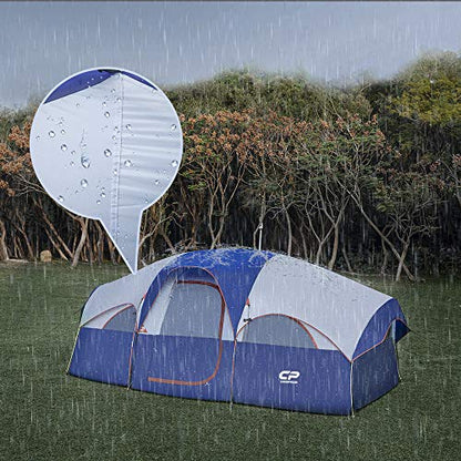 8-Person Weather-Resistant Camping Tent with Divider