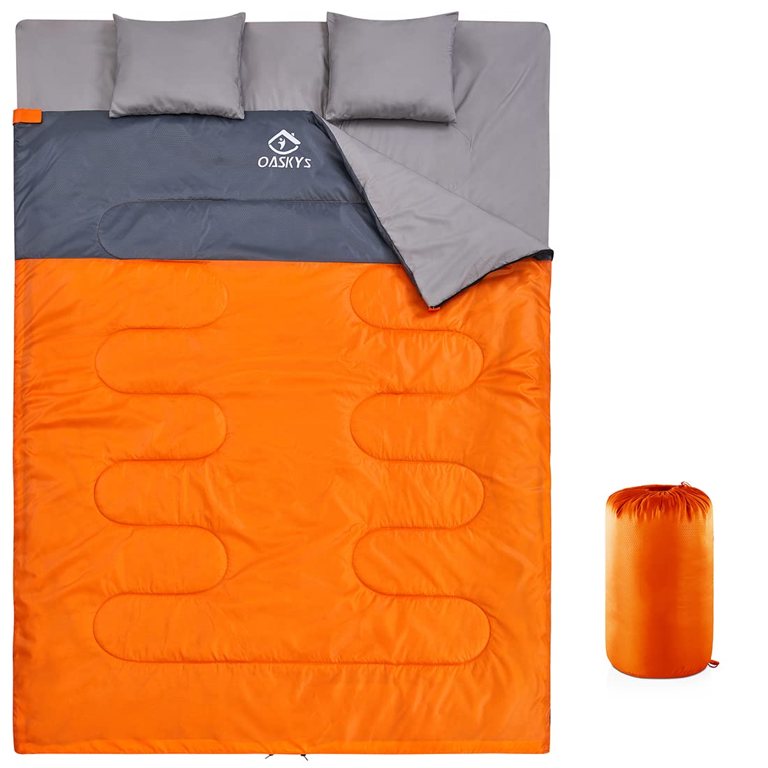Queen Size Double Sleeping Bag with Two Pillows