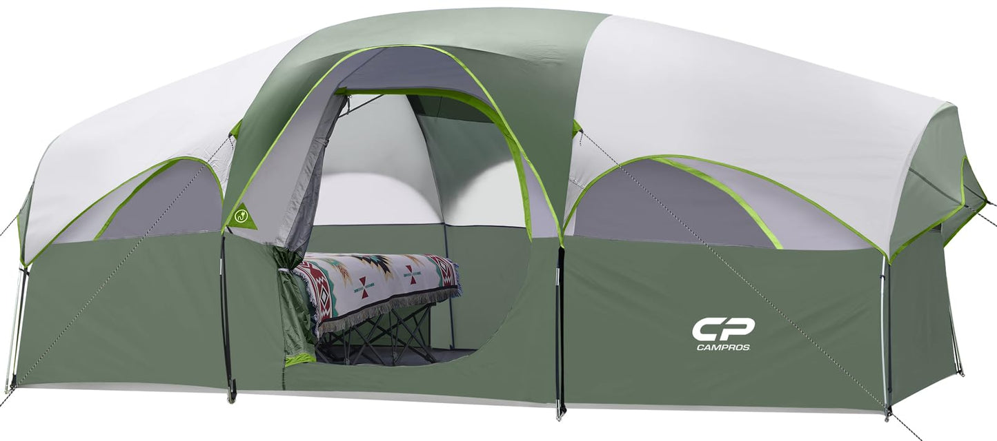 CAMPROS CP 8 Person Camping Tent, Room Divider, Rainfly, Weather Resistant