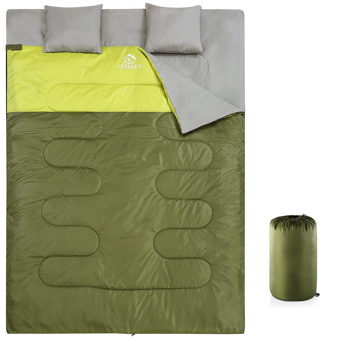 Queen Size Double Sleeping Bag with Two Pillows