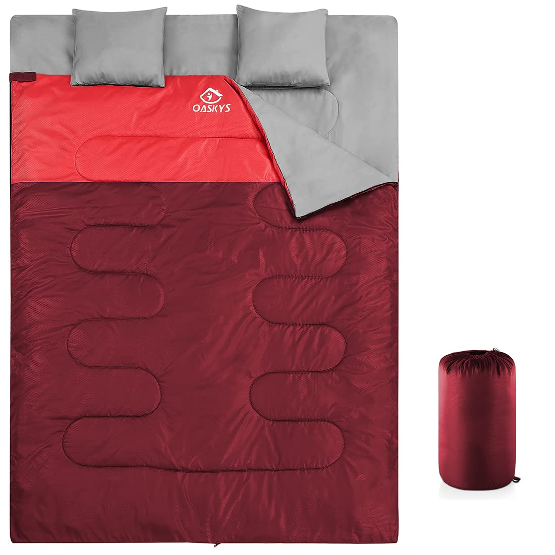 Queen Size Double Sleeping Bag with Two Pillows