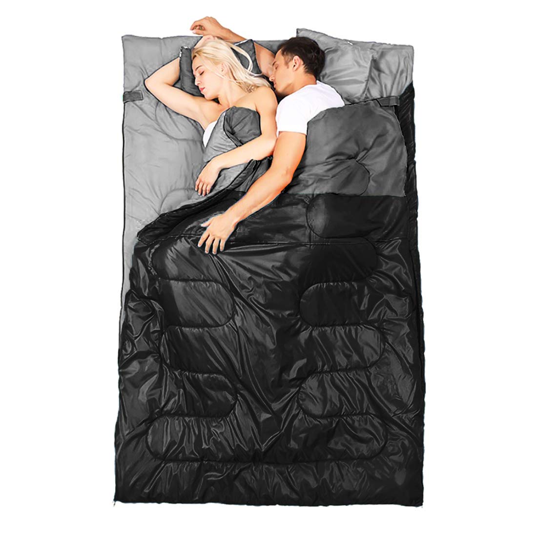 Queen Size Double Sleeping Bag with Two Pillows