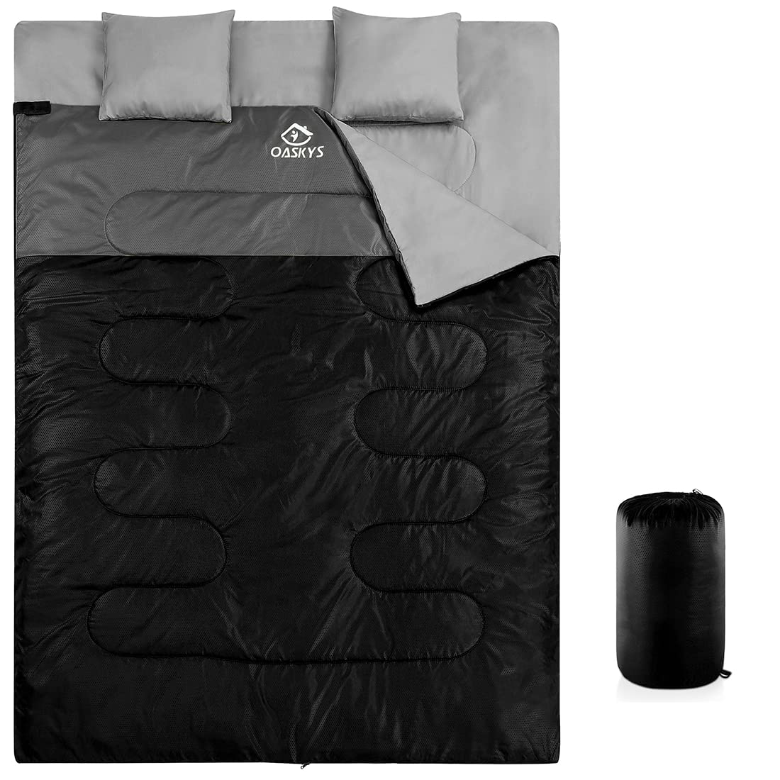 Queen Size Double Sleeping Bag with Two Pillows