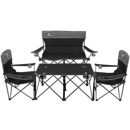 3-Piece Heavy-Duty Folding Camping Chair Set