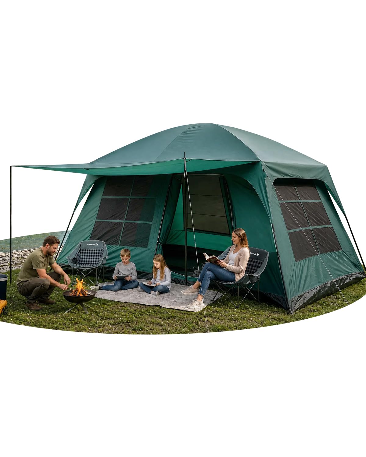 10-Person Two-Room Family Camping Tent with Rainfly