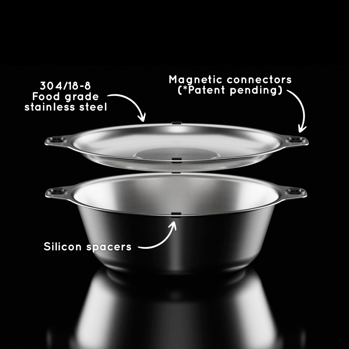 Magnetic Stainless Steel Camping Dinnerware Set