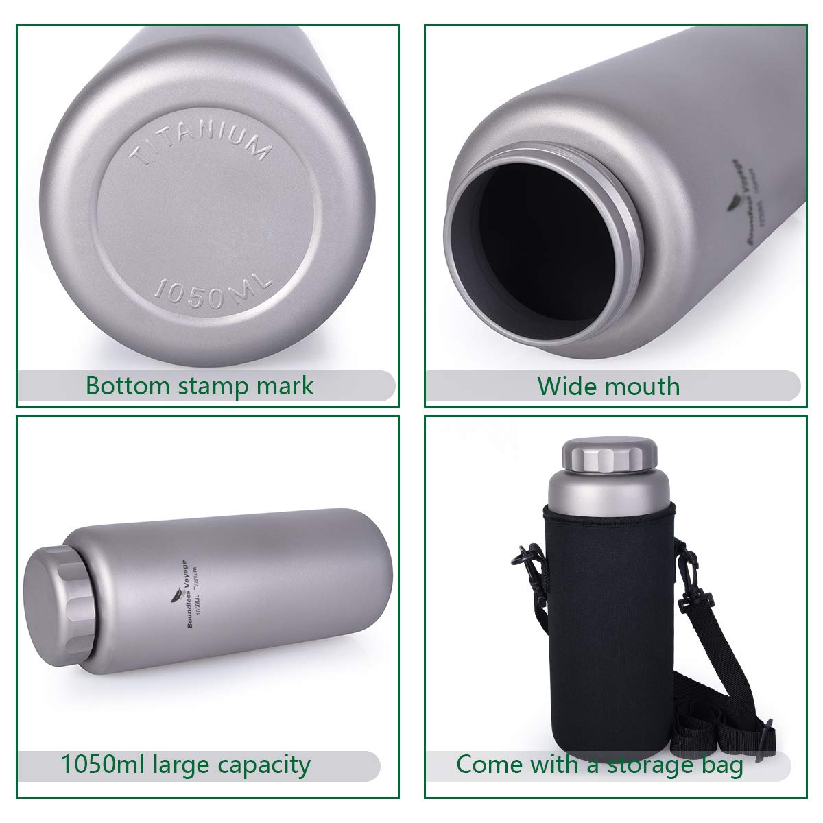 Titanium Bottle & Nesting Cup Camping Cookware Set