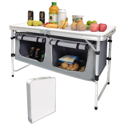 Adjustable Aluminum Folding Camping Table