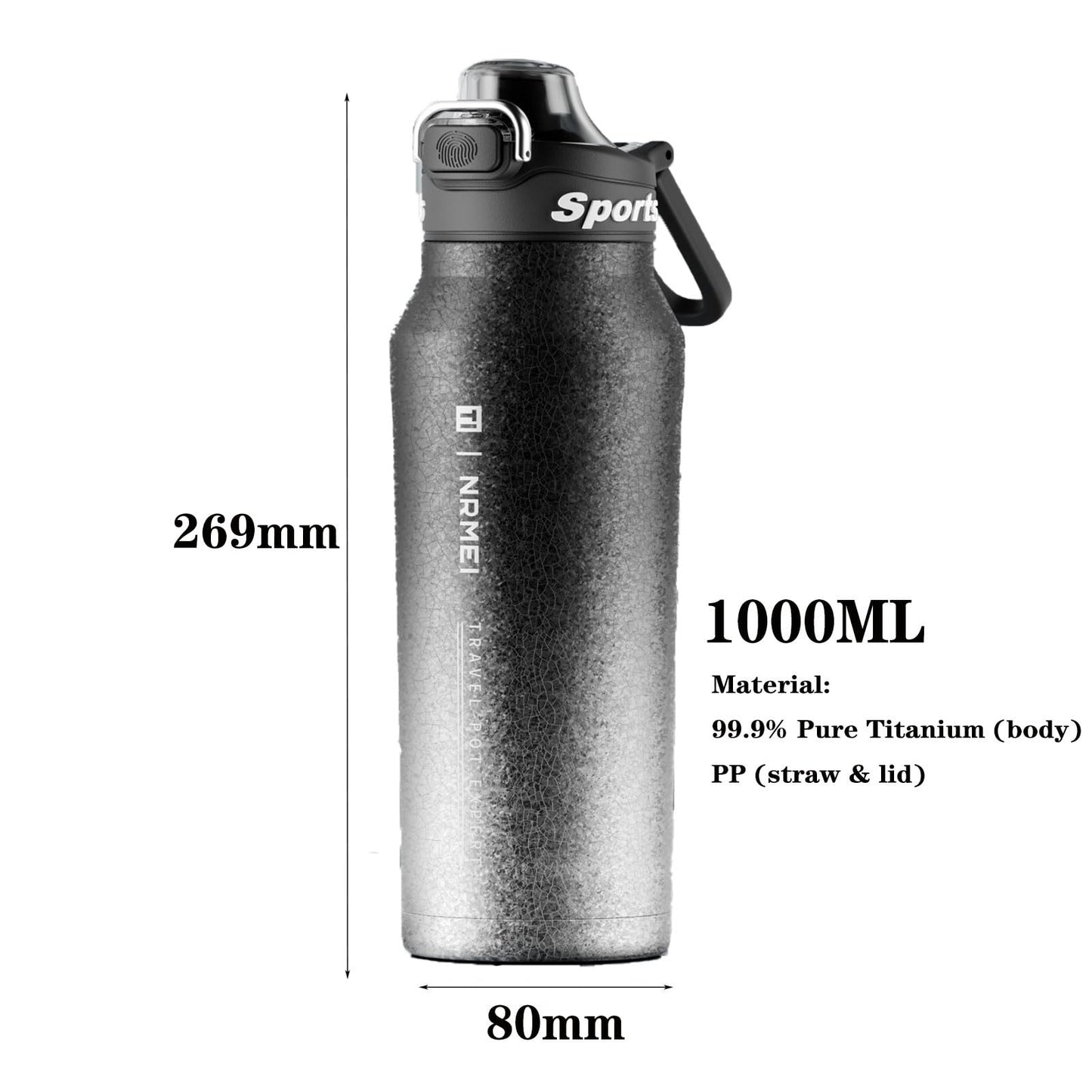 Pure Titanium Insulated Water Bottle 32oz / 1000ml