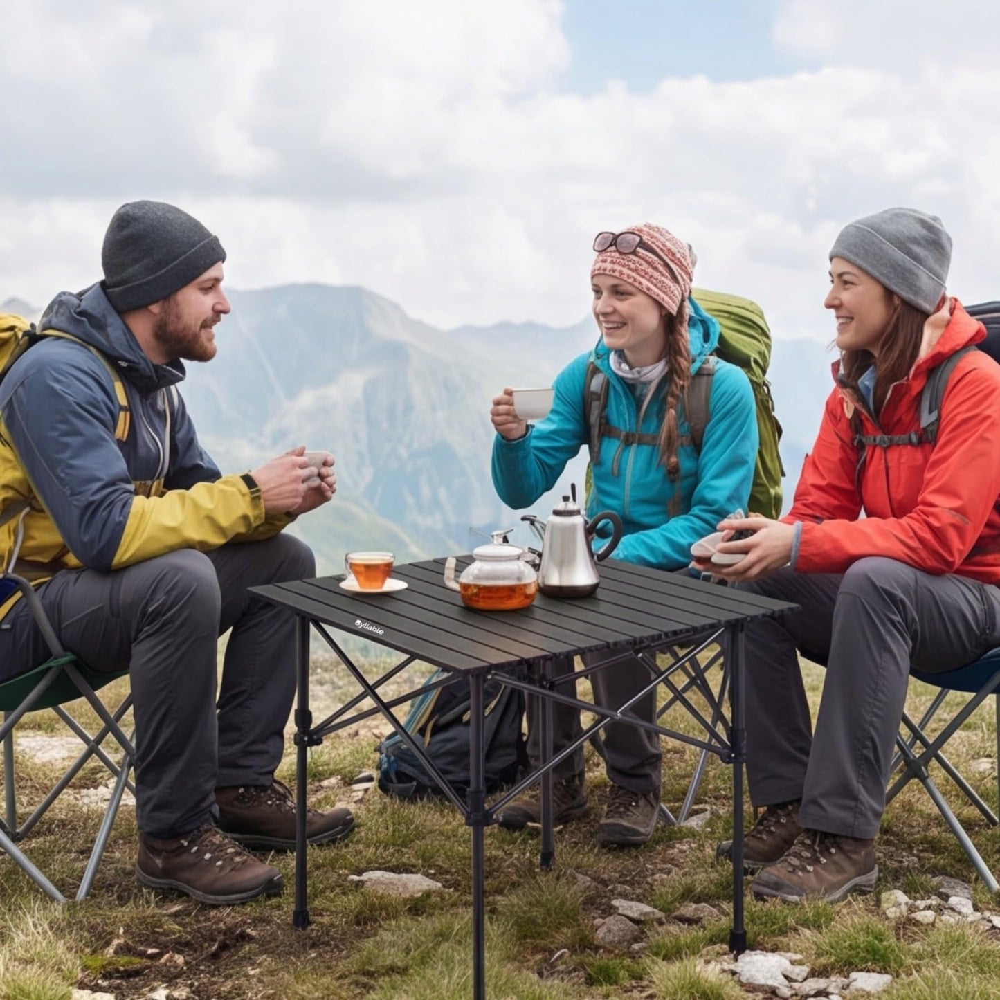 Adjustable Aluminum Folding Camping Table
