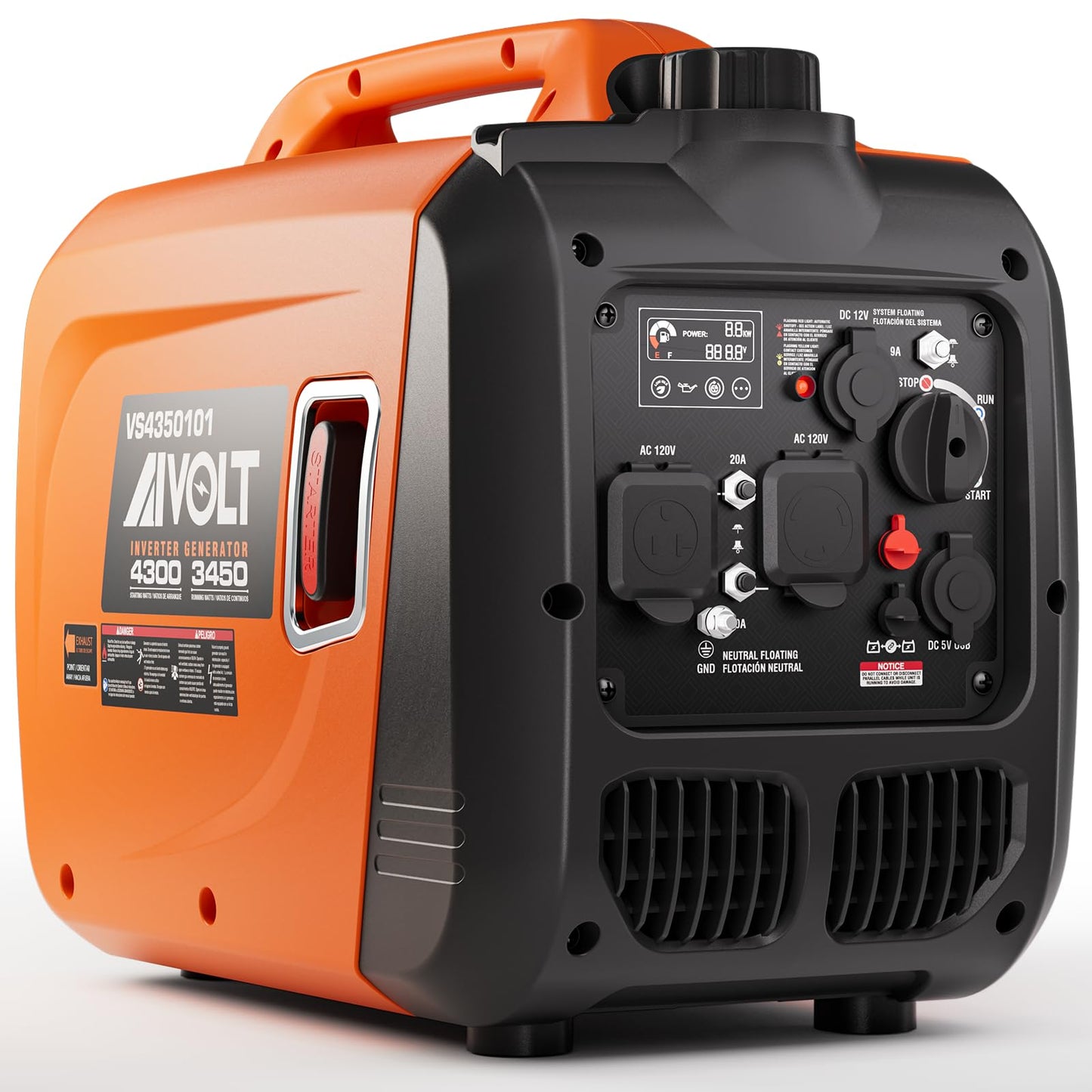 Portable Gas Generator with Carbon Monoxide Sensor