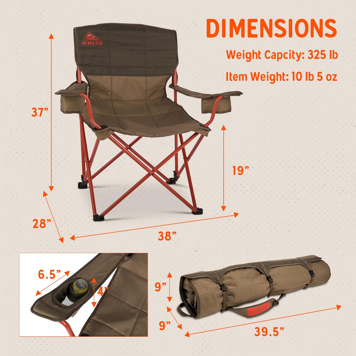 Deluxe Reclining Padded Folding Camping Chair