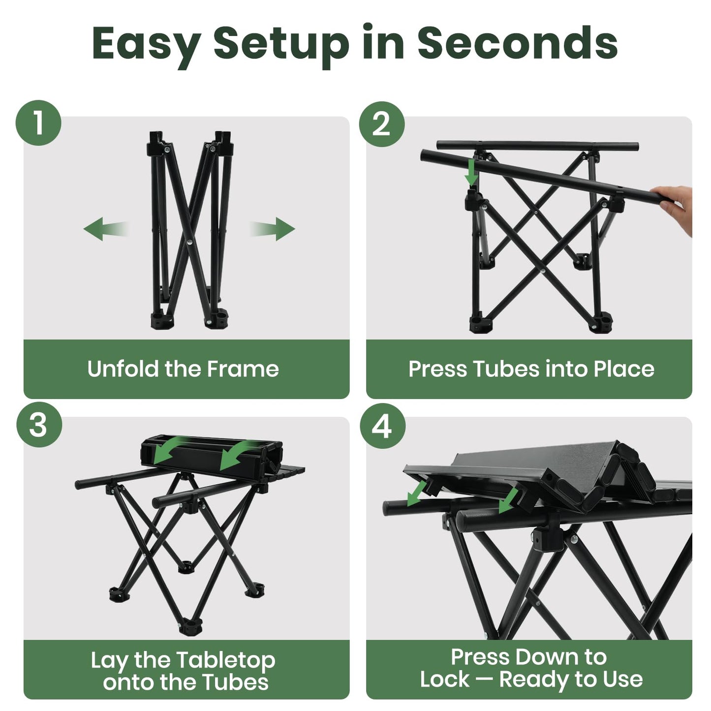 2-Pack Portable Folding Camping & Beach Tables