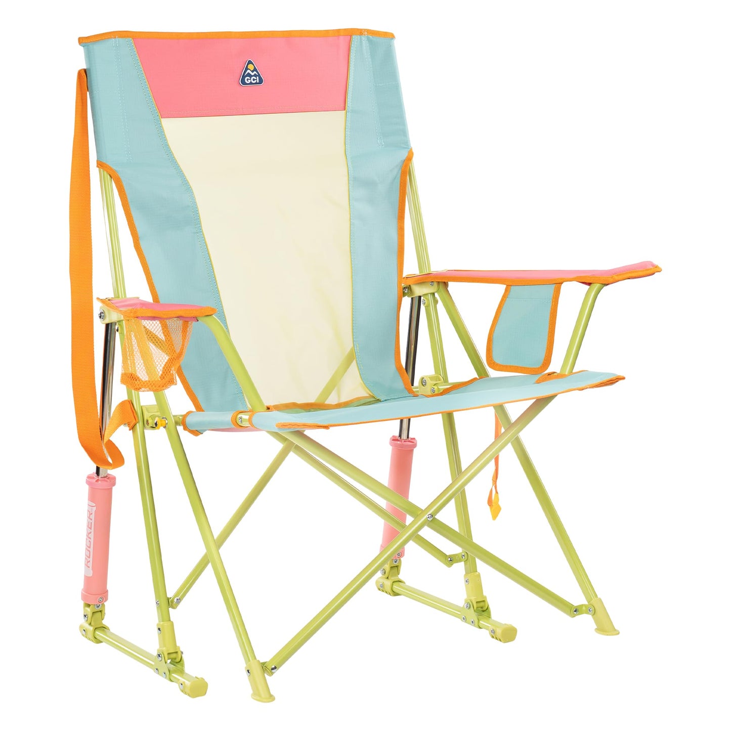 Portable Outdoor Rocking Chair with High Backrest