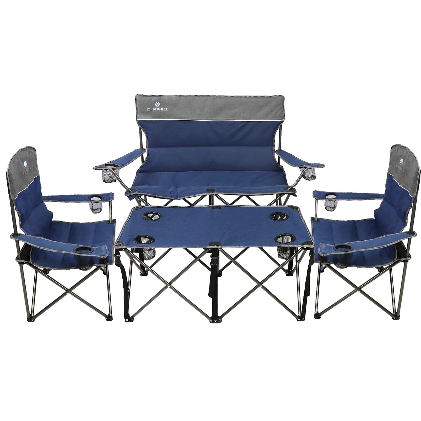 3-Piece Heavy-Duty Folding Camping Chair Set