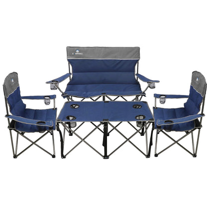 3-Piece Heavy-Duty Folding Camping Chair Set