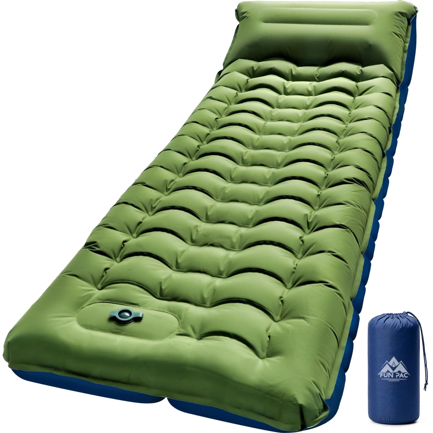 Ultralight Inflatable Sleeping Pad with Pillow & Foot Pump