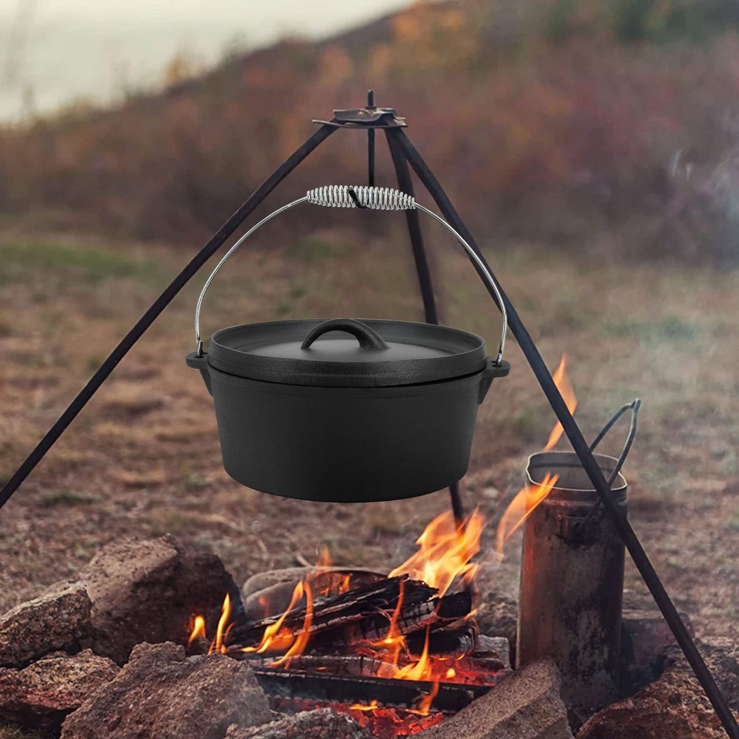 8-Piece Cast Iron Camping Cookware Set