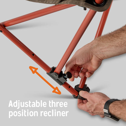 Deluxe Reclining Padded Folding Camping Chair