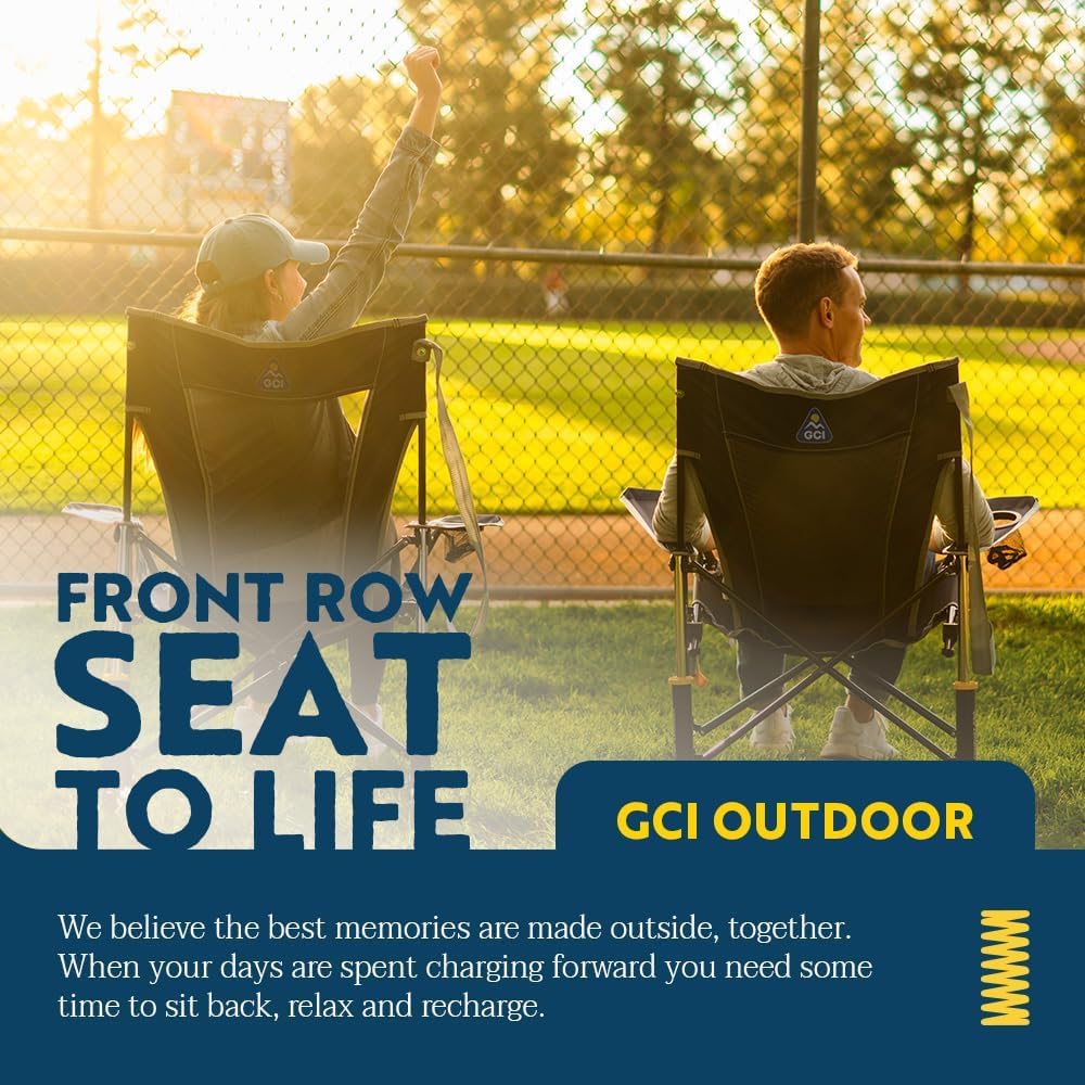 Portable Outdoor Rocking Chair with High Backrest