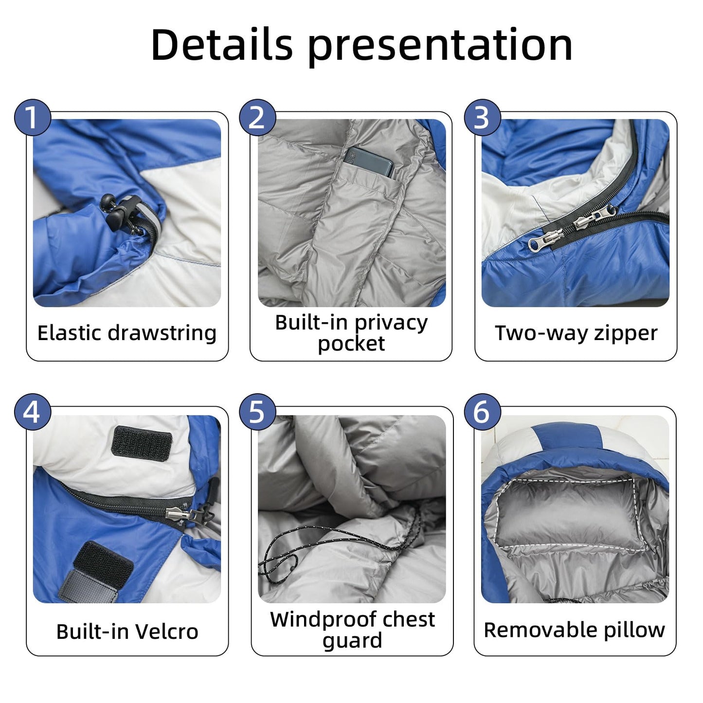 Ultralight Down Sleeping Bag with Pillow for Camping