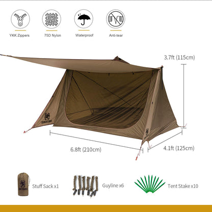 Ultralight Bushcraft Shelter Tent with Front Porch