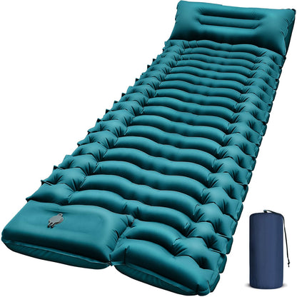 Ultralight Inflatable Sleeping Pad with Pillow & Foot Pump
