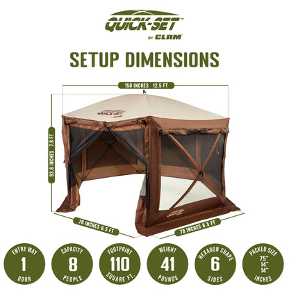 12.5 ft Pop-Up Screen Tent & Outdoor Gazebo