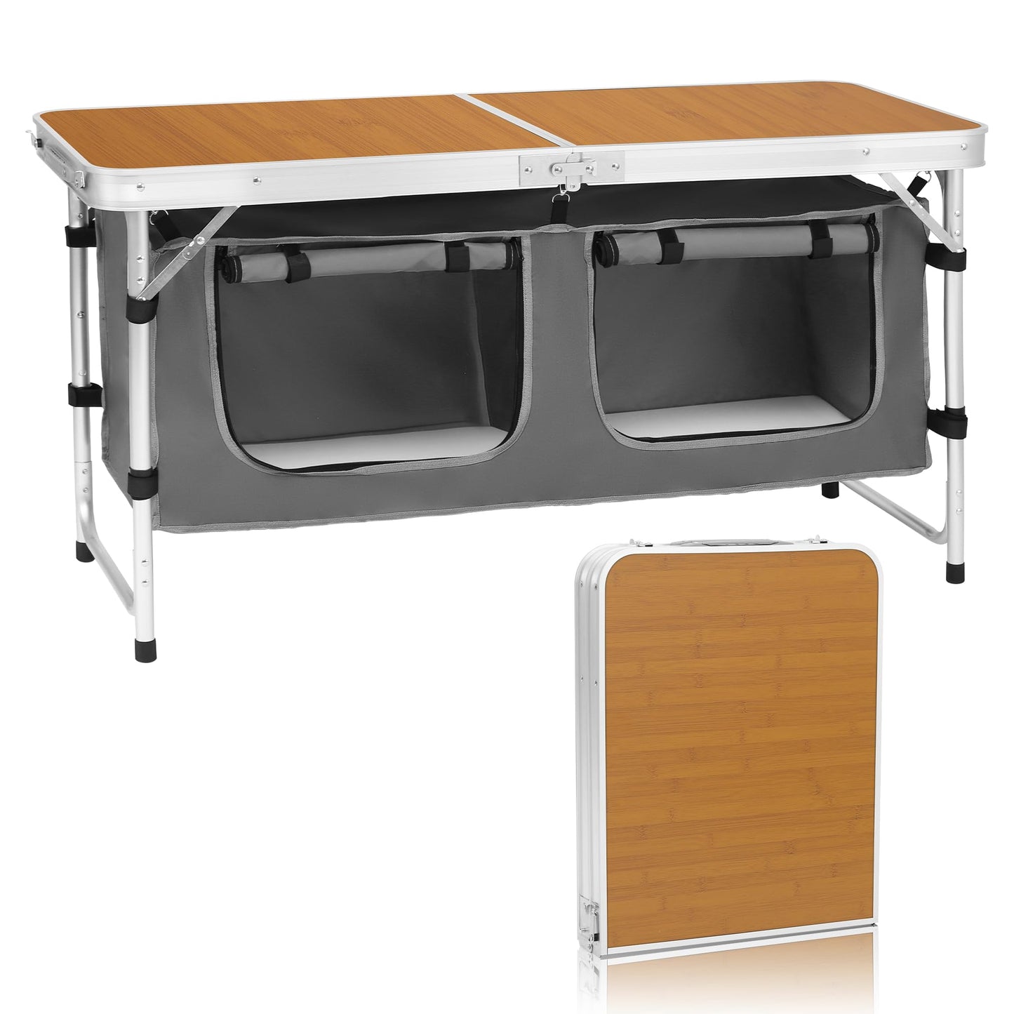 Adjustable Aluminum Folding Camping Table