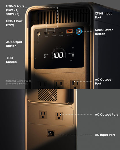 2000Wh Portable Power Station with LFP Battery