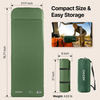 3-Inch Self-Inflating Memory Foam Camping Mattress