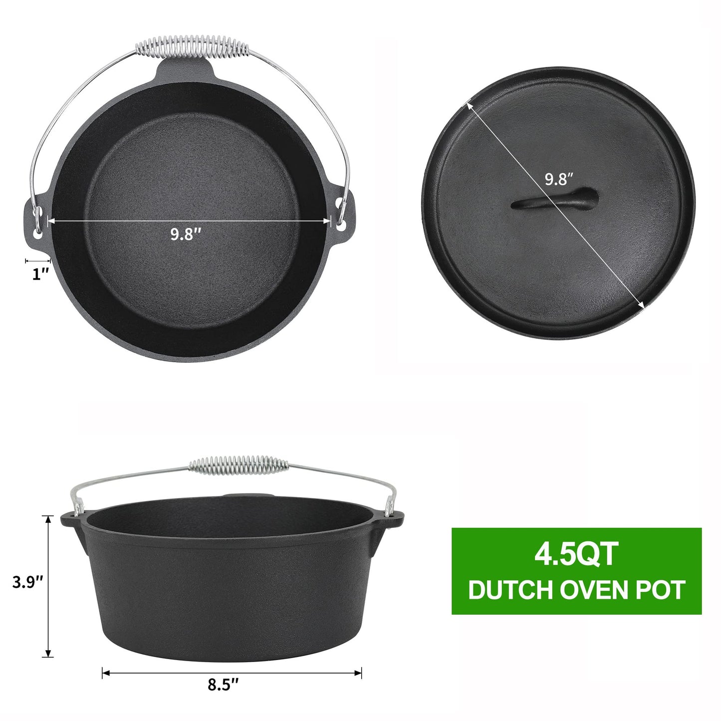 8-Piece Cast Iron Camping Cookware Set