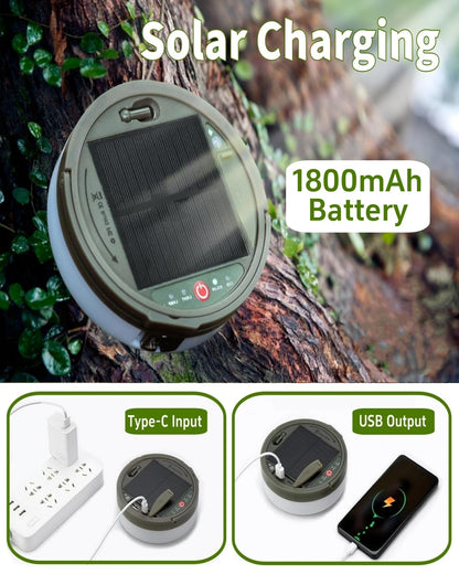 Solar Rechargeable Camping String Lights with 8 Modes