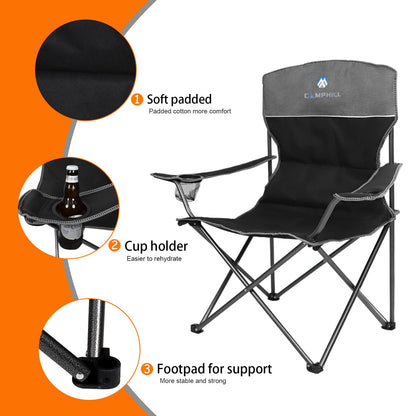 3-Piece Heavy-Duty Folding Camping Chair Set