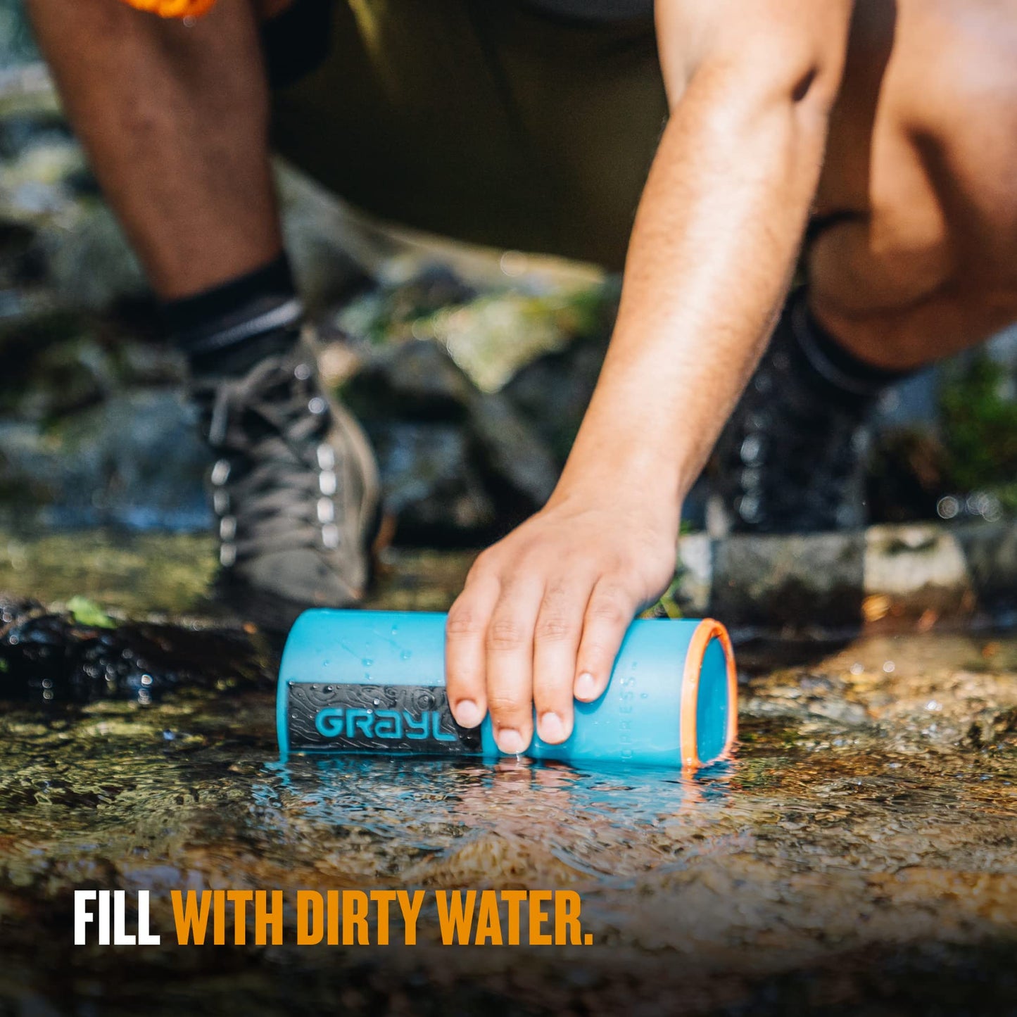 24 oz Water Purifier & Filter Bottle for Camping