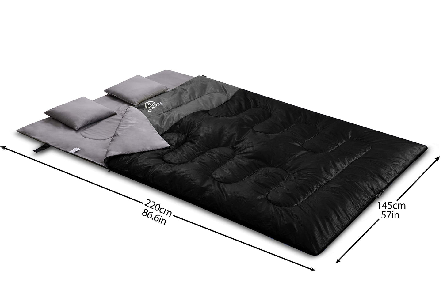 Queen Size Double Sleeping Bag with Two Pillows