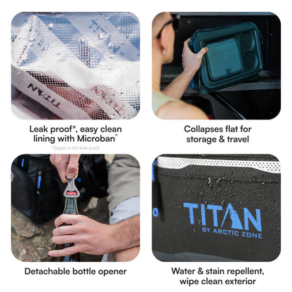 Collapsible Insulated Cooler Bag with Ice Pack