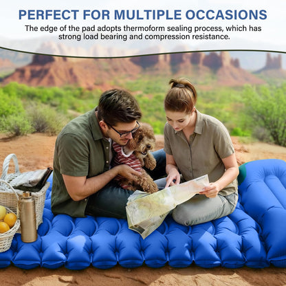 Ultralight Inflatable Sleeping Pad with Pillow & Foot Pump