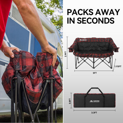 Heavy-Duty Double Camping Chair for Two Adults
